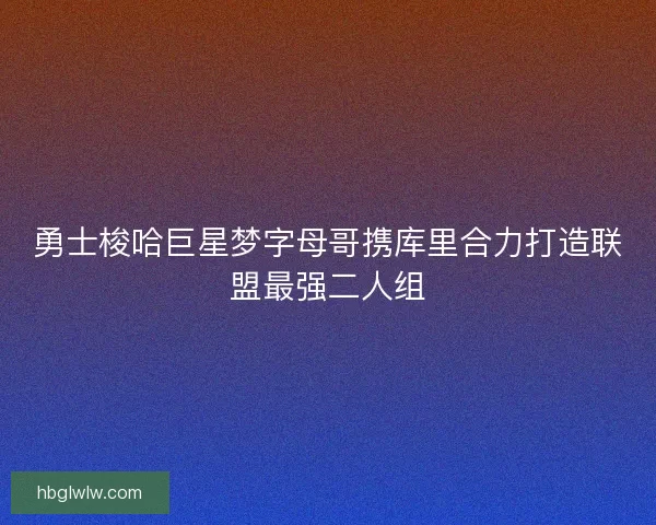 勇士梭哈巨星梦字母哥携库里合力打造联盟最强二人组